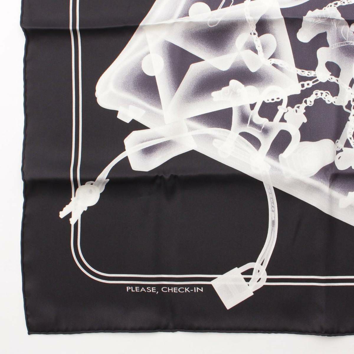 エルメス カレ70 シルク スカーフ PLEASE CHECK-IN プリーズチェック