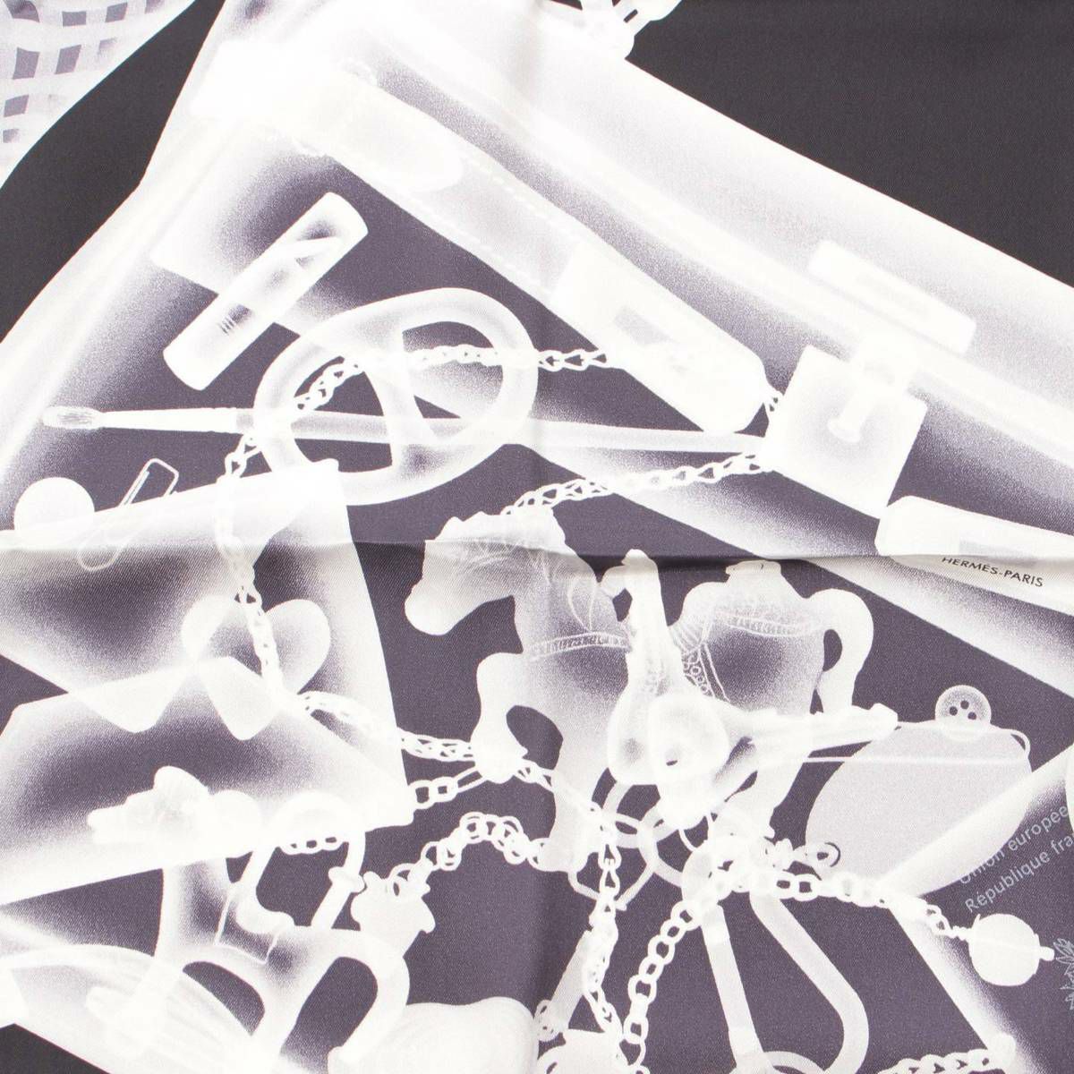 エルメス カレ70 シルク スカーフ PLEASE CHECK-IN プリーズチェック