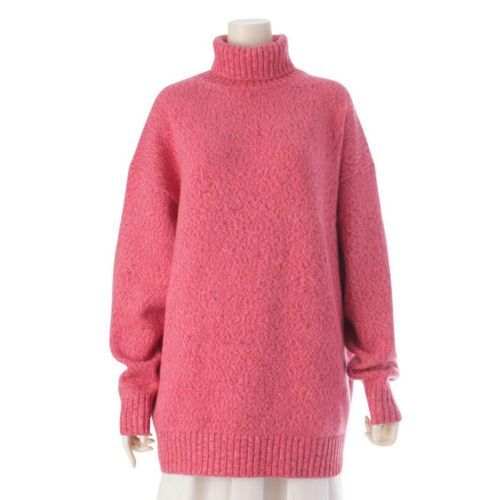 ミュウミュウ Miu Miu 23年 カシミヤ×ウール タートルネック ニット セーター トップス ピンク 38