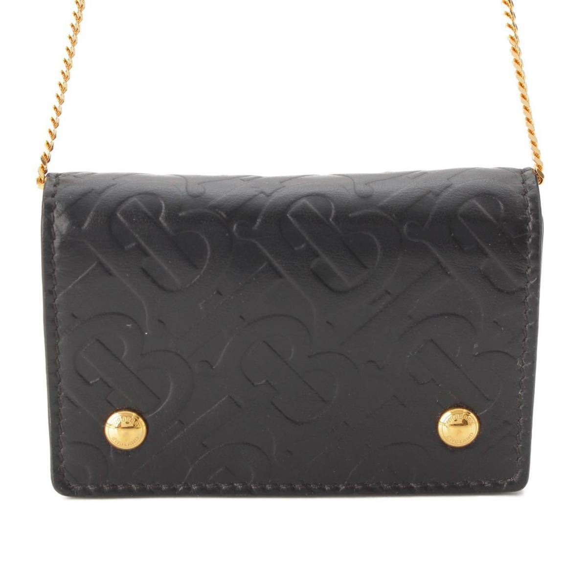 バーバリー Burberry TBモノグラム レザー チェーンウォレット コイン