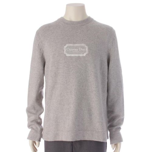 ディオール DIOR オム メンズ 22年 カシミヤ COUTURE 長袖 ニット セーター 243M654AT474 グレー M