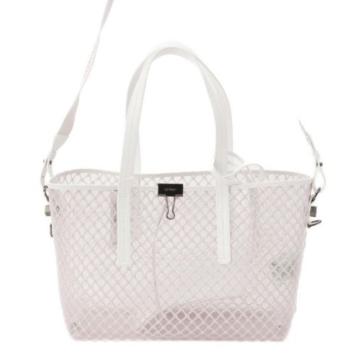 オフホワイト Off-White ショッパー PVC クリア スケルトン ネット トートバッグ 鞄 ホワイト