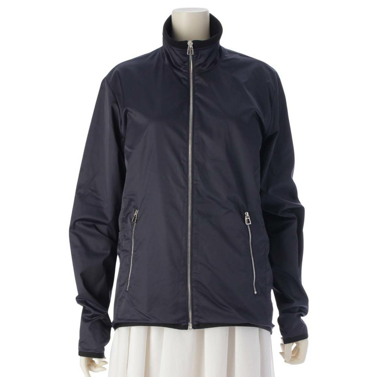 HERMES エルメス ナイロンジャケット リブ 中古・古着通販】HERMES (エルメス) ジップアップナイロンジャケット