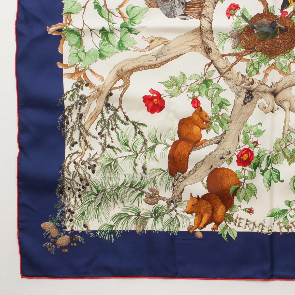 未使用級 HERMES エルメス カレ90 AU COEUR DES BOIS 森の中で HERMES