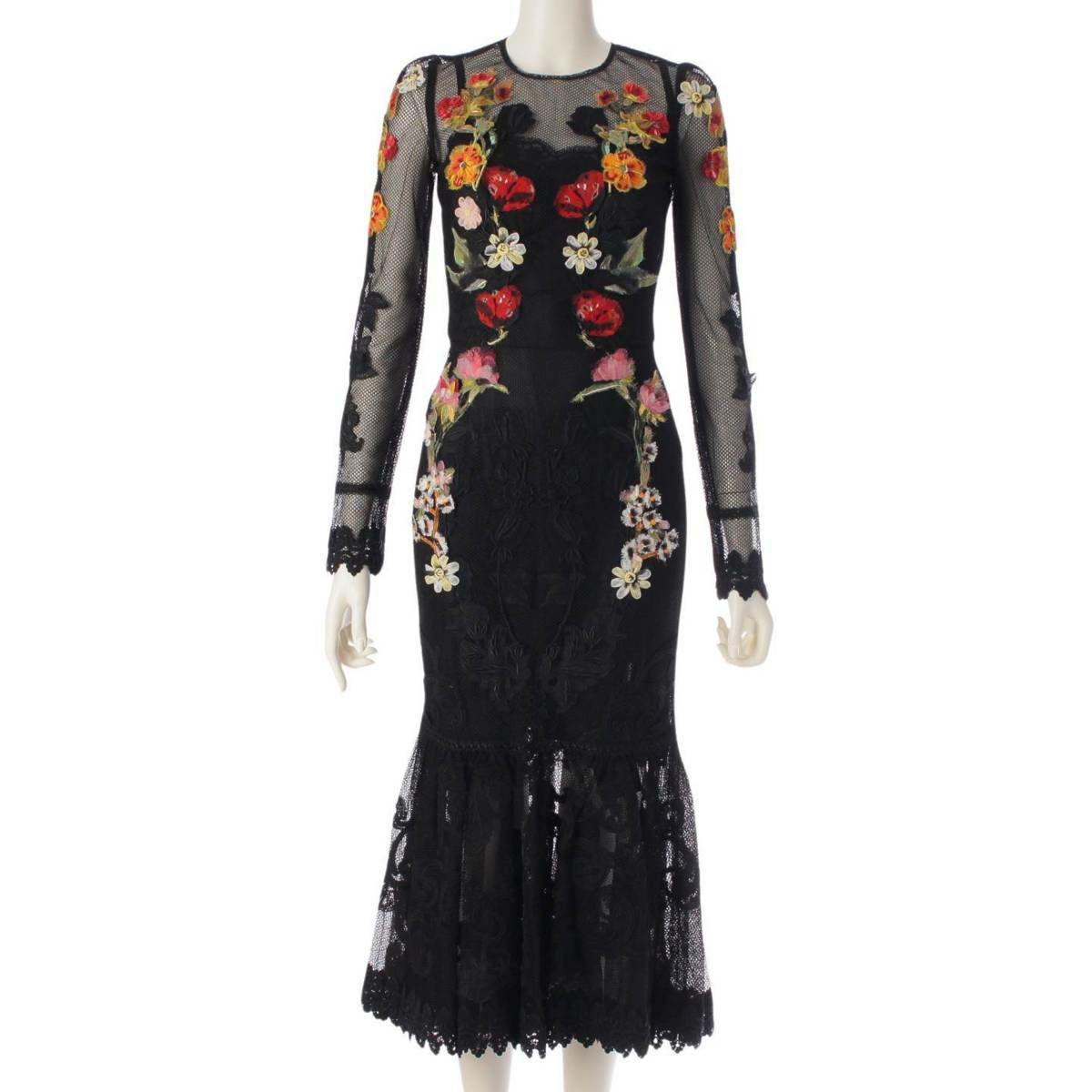 ドルチェ&ガッバーナ フラワー レース ワンピース/Dolce&Gabbana ドルチェ&ガッバーナ Dolce&Gabbana フローラルレース 刺繍 花柄
