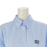 ミュウミュウ Miu Miu 23AW コットンポプリンブラウス シャツ ロゴ刺繍