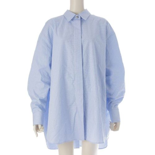 グッチ 24AW ストライプヘビーコットンポプリン シャツ 779330 ZAP40 ライトブルー 38