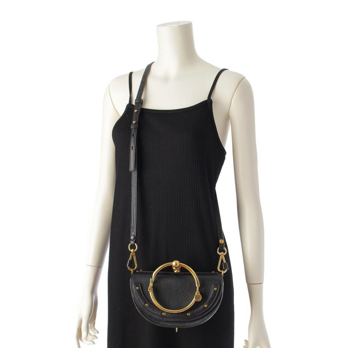 クロエ　ナイル ミノディエール　ブラック　美品 クロエ Chloe ナイル ミノディエール レザー 2way ショルダー