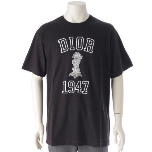 ディオール DIOR メンズ 24SS Bobby ロゴ ダメージ リラックスフィット 半袖Tシャツ ブラック L