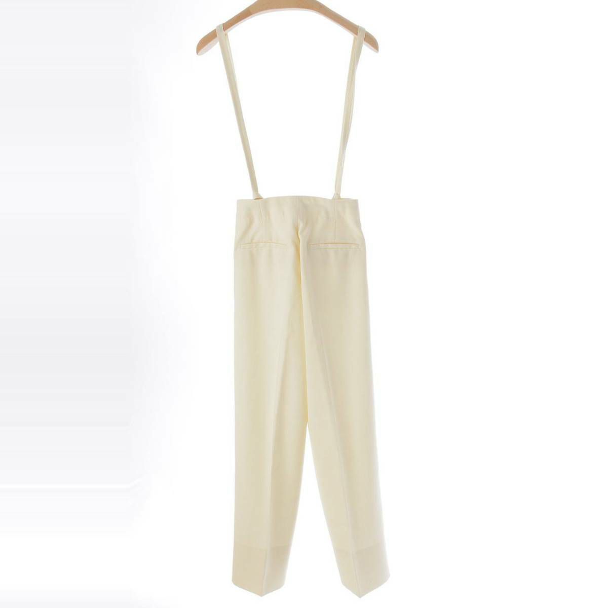 ドゥロワー DRAWER ウール×シルク メランジ サスペンダーパンツ 6514