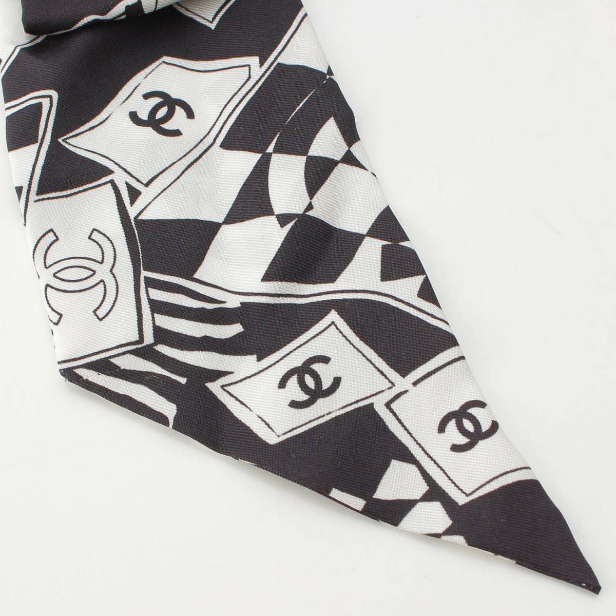 シャネル 23C ココマーク シルク シュシュ リボン ヘアアクセサリー