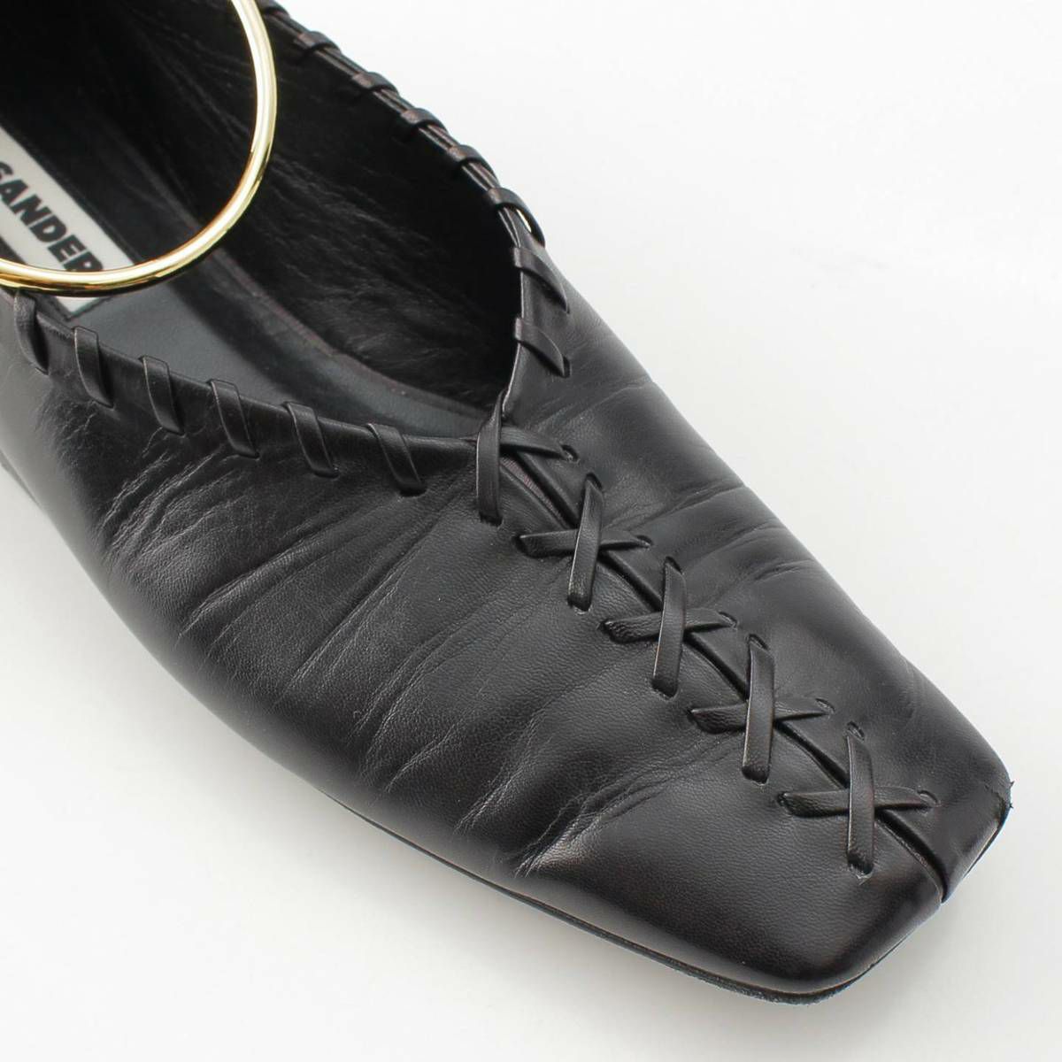 JIL SANDER ジルサンダー スクエアトゥ メタルアンクレット バレリーナ ジルサンダー Jil Sander メタルアンクレット フラット バレエ
