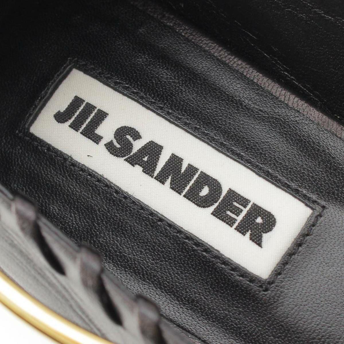 JIL SANDER◇バレリーナシューズ/38/BLK/アンクレット欠品 Ring