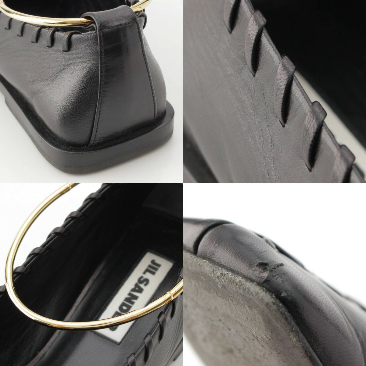 JIL SANDER ジルサンダー スクエアトゥ メタルアンクレット バレリーナ ジルサンダー Jil Sander メタルアンクレット フラット バレエ