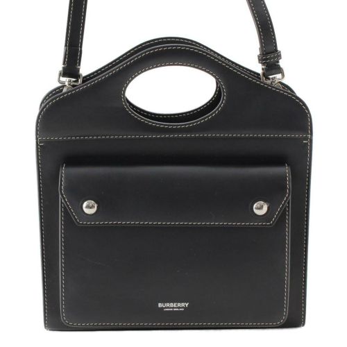 バーバリー Burberry バーバリー レザー ポケットバッグ ショルダーバッグ 8040892 ブラック