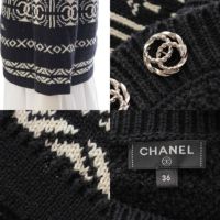 CHANELコットンニットワンピ 違う模様やココマークも楽しい42サイズ小Ｌ レディース