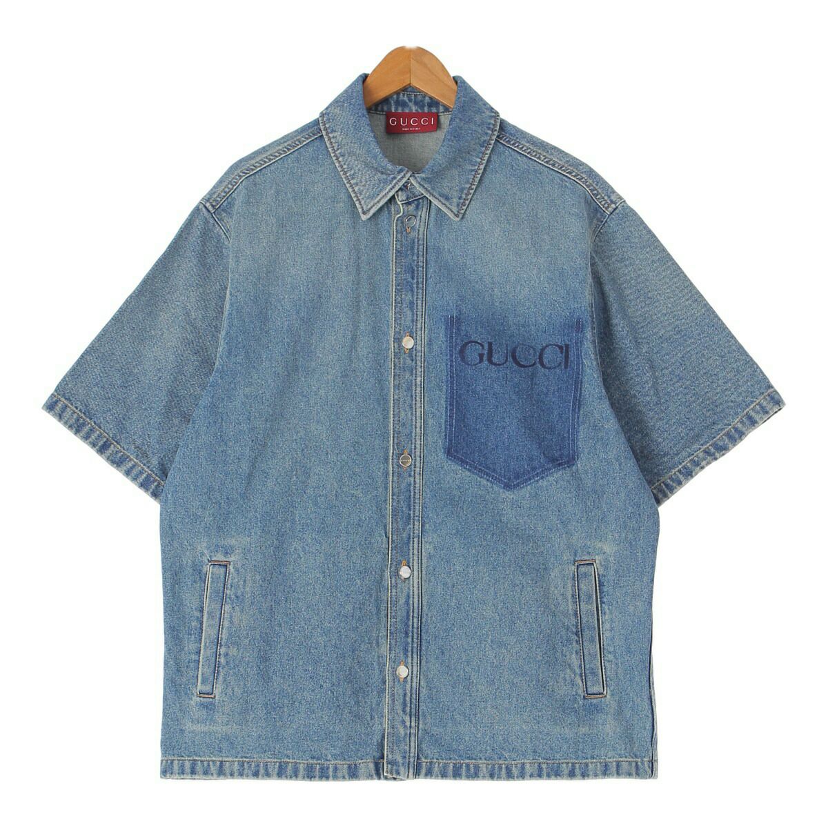 GUCCI デニムジャケット シャツ ブラック 40 名東】【GUCCI】グッチ デニムジャケット 刺繍 46サイズ ブルー