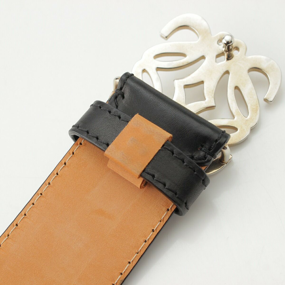 LOEWE レザーベルト ベージュ/ブラック e619z20x2000081341.jpg