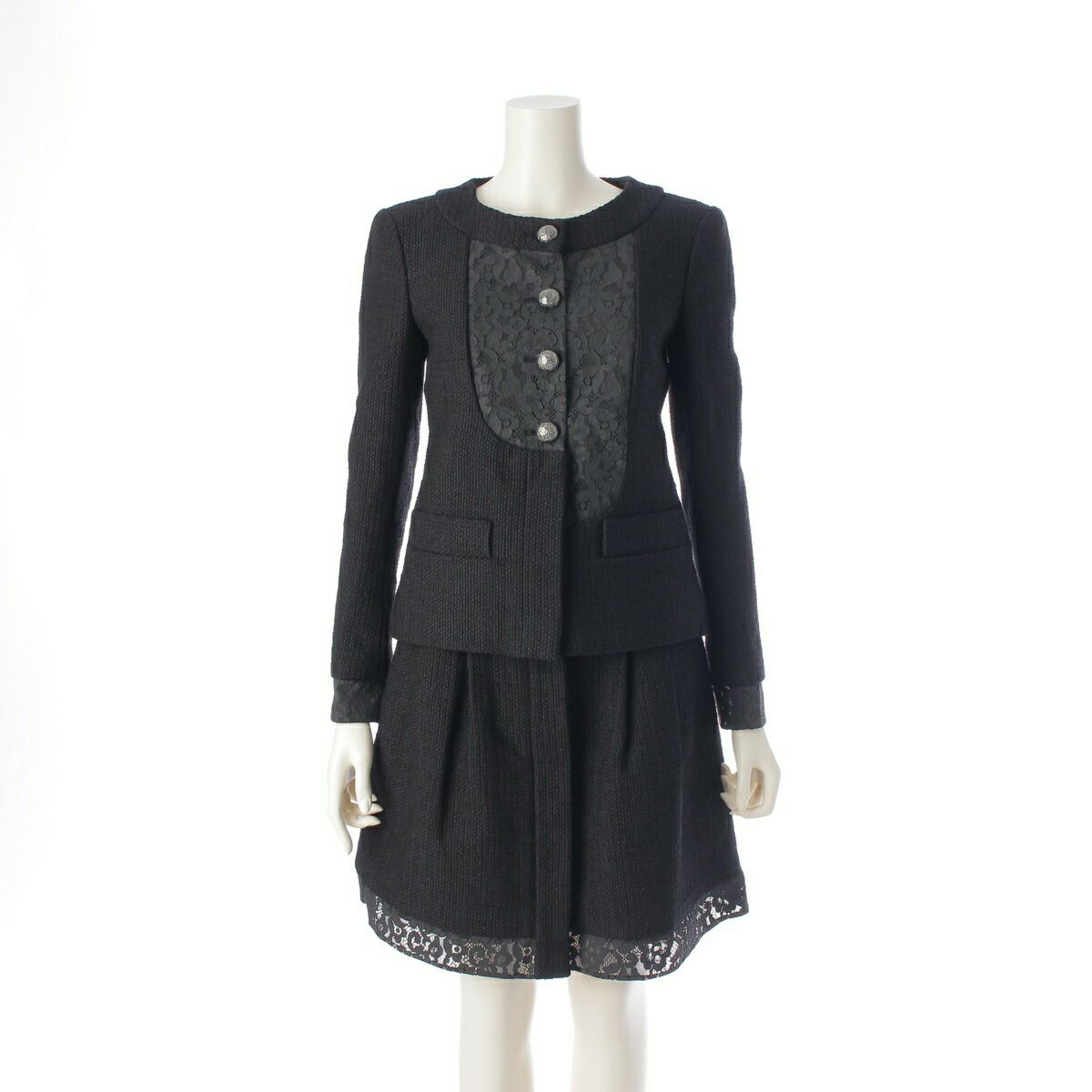 FOXEY フォクシー ﾌﾞﾗｯｸ 22年 43043 ｷﾙﾃｨﾝｸﾞ ｸﾛｽﾘﾘｰ ｽｶｰﾄ 38  