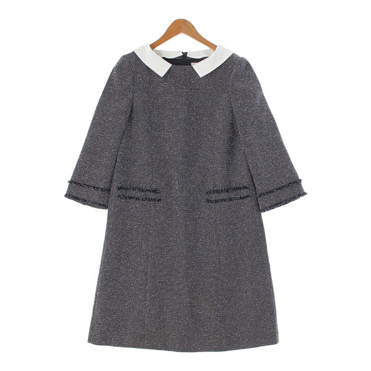 フォクシー 22年 Eclat De Nuit Dress 切り替え ツイードワンピース