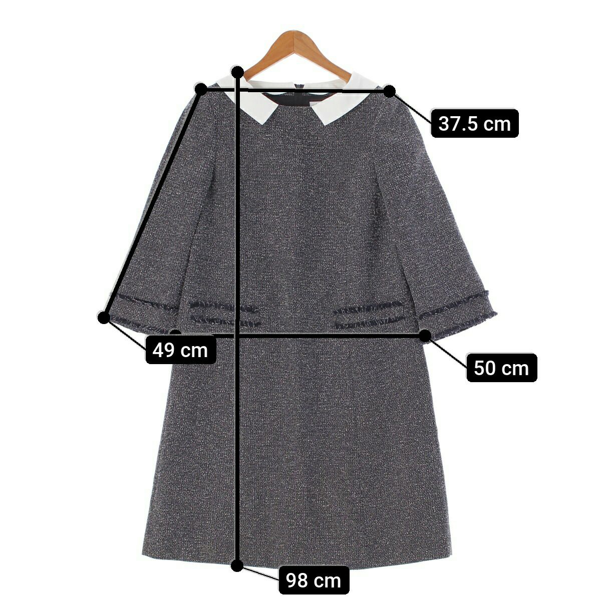 美品✨　フォクシー ニューヨーク 22年 Eclat De Nuit Dress フォクシー 22年 Eclat De Nuit Dress 切り替え ツイードワンピース