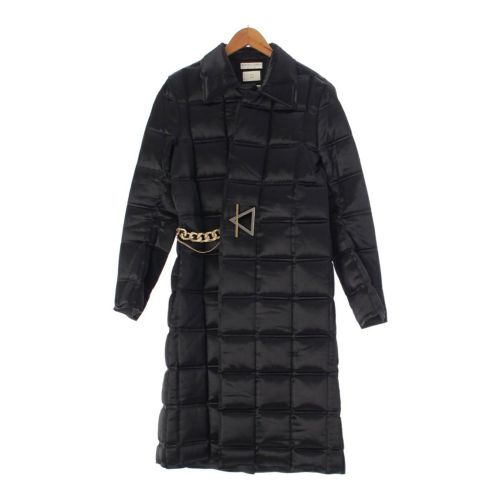 ボッテガヴェネタ 2019年 FALL2019 パデッド カセット トライアングル チェーン ステンカラーコート 590715 ブラック 38