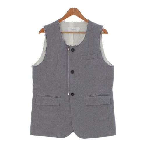 ジェーンスミス JANE SMITH 24SS リネン シルク ノースリーブ ダメージ加工 ベスト ジャケット 24SVE‐#232LCS グレー 38