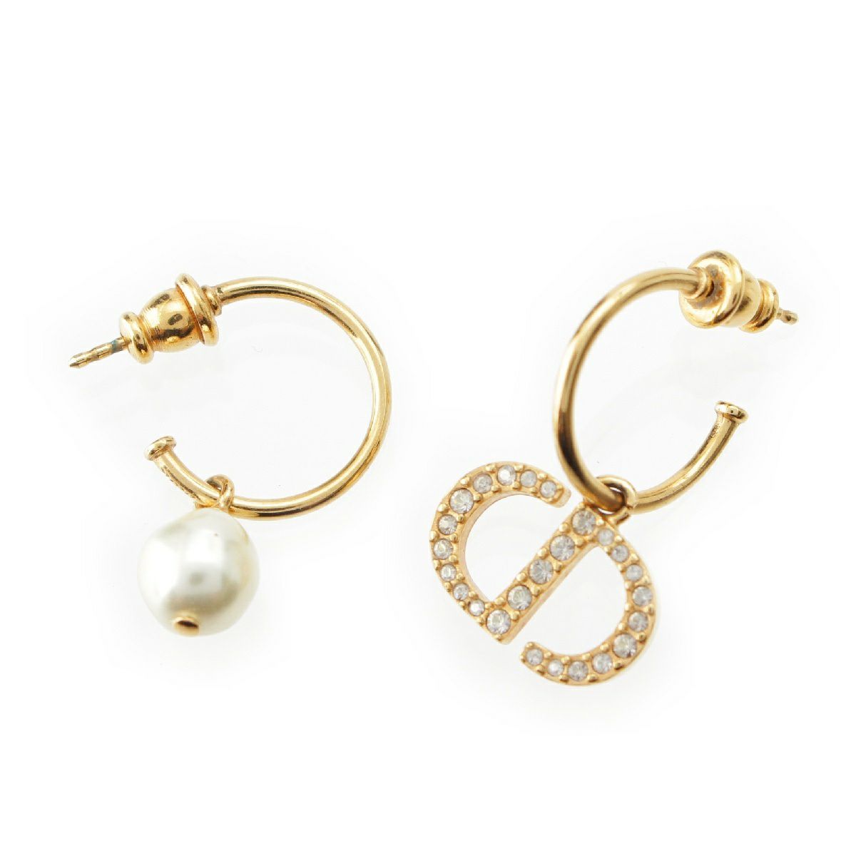 Christian Dior ディオール CDロゴ パール フープピアス