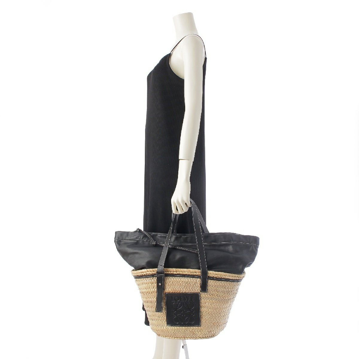 ロエベ ラフィア ストロー アナグラム バスケット トートバッグ かご