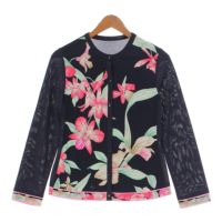 レオナール レーヨン カンカン素材 花柄 カーディガン トップス