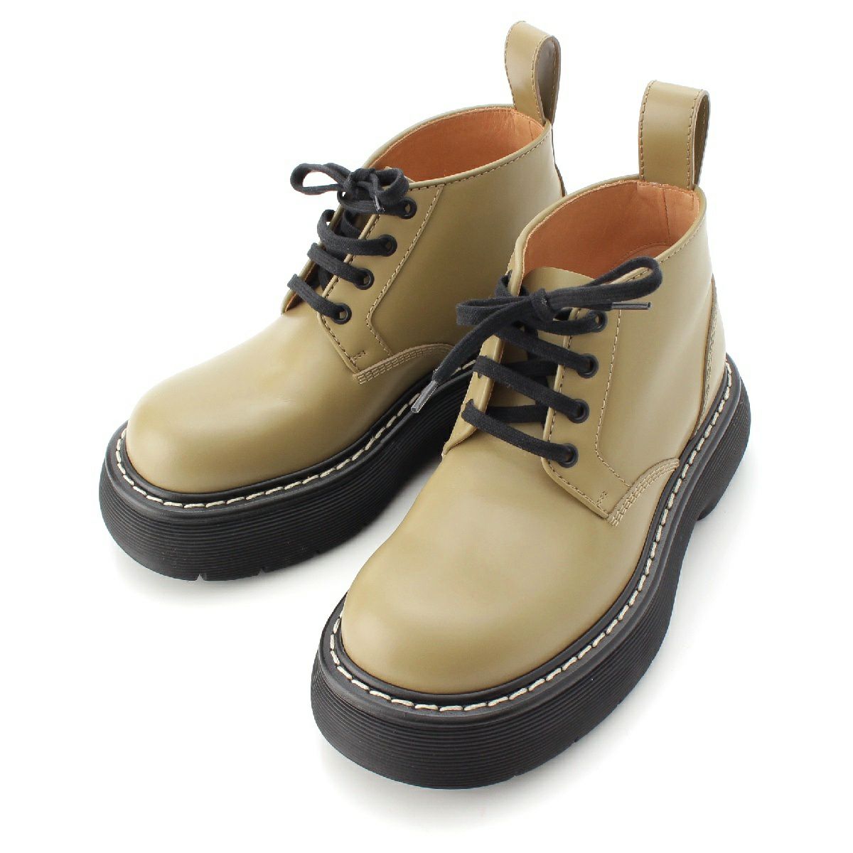 ボッテガヴェネタ バウンス レザー レースアップ アンクル ショート