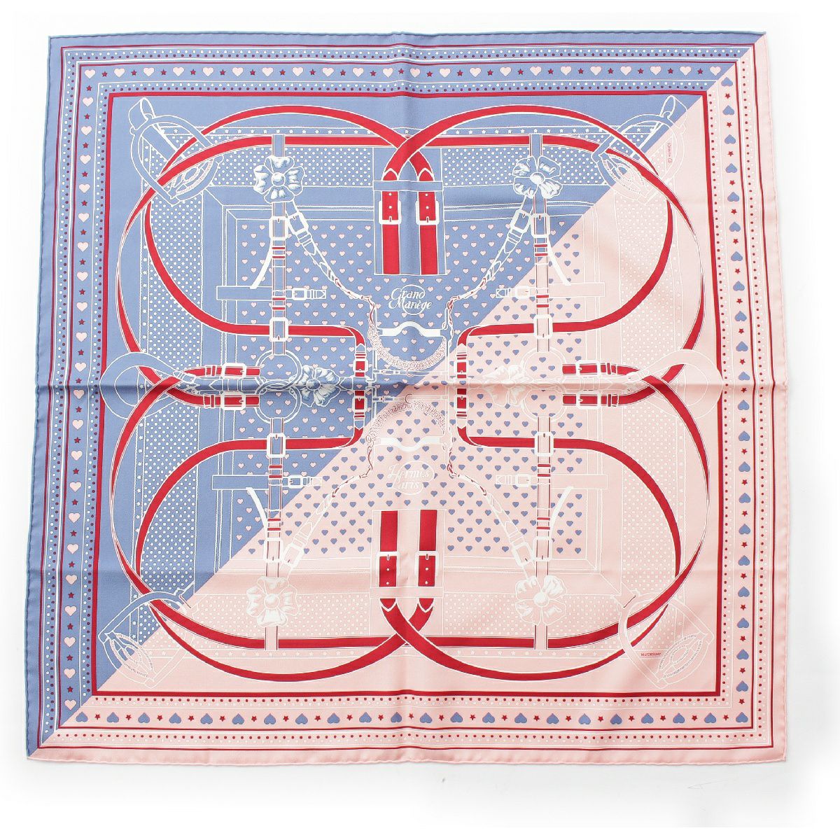 エルメス カレ70 シルク Grand Manege Bandana Love スカーフ