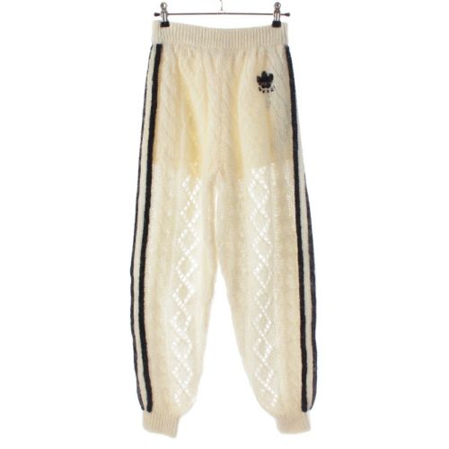 グッチ アディダス ウール混 ロゴ モヘア ニット パンツ ボトムス 721504 ホワイト XS