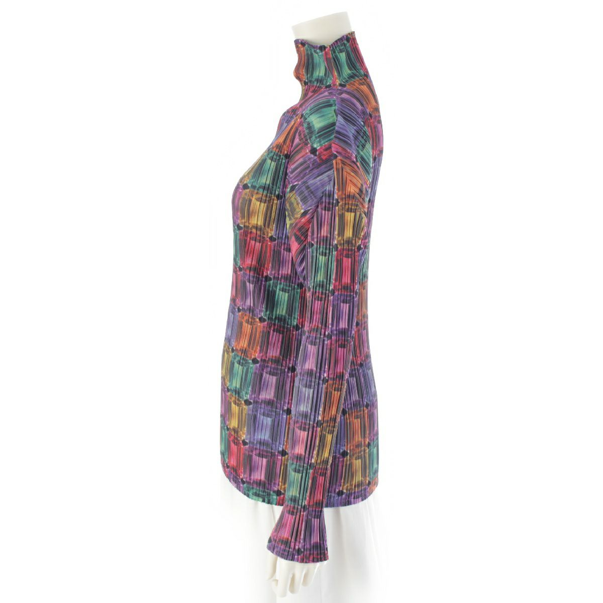 PLEATS PLEASE! マルチカラー長袖トップス サイズ3 イッセイミヤケ レア 希少 新品同様 ISSEY MIYAKE イッセイミヤケ PLEATS PLEASE