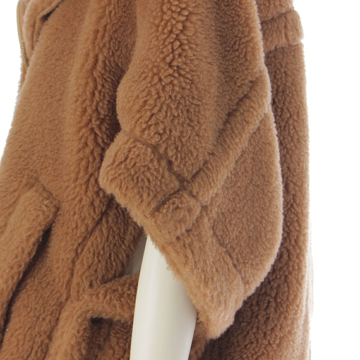 マックスマーラ テディベア キャメル シルク ボア ライダース ショート