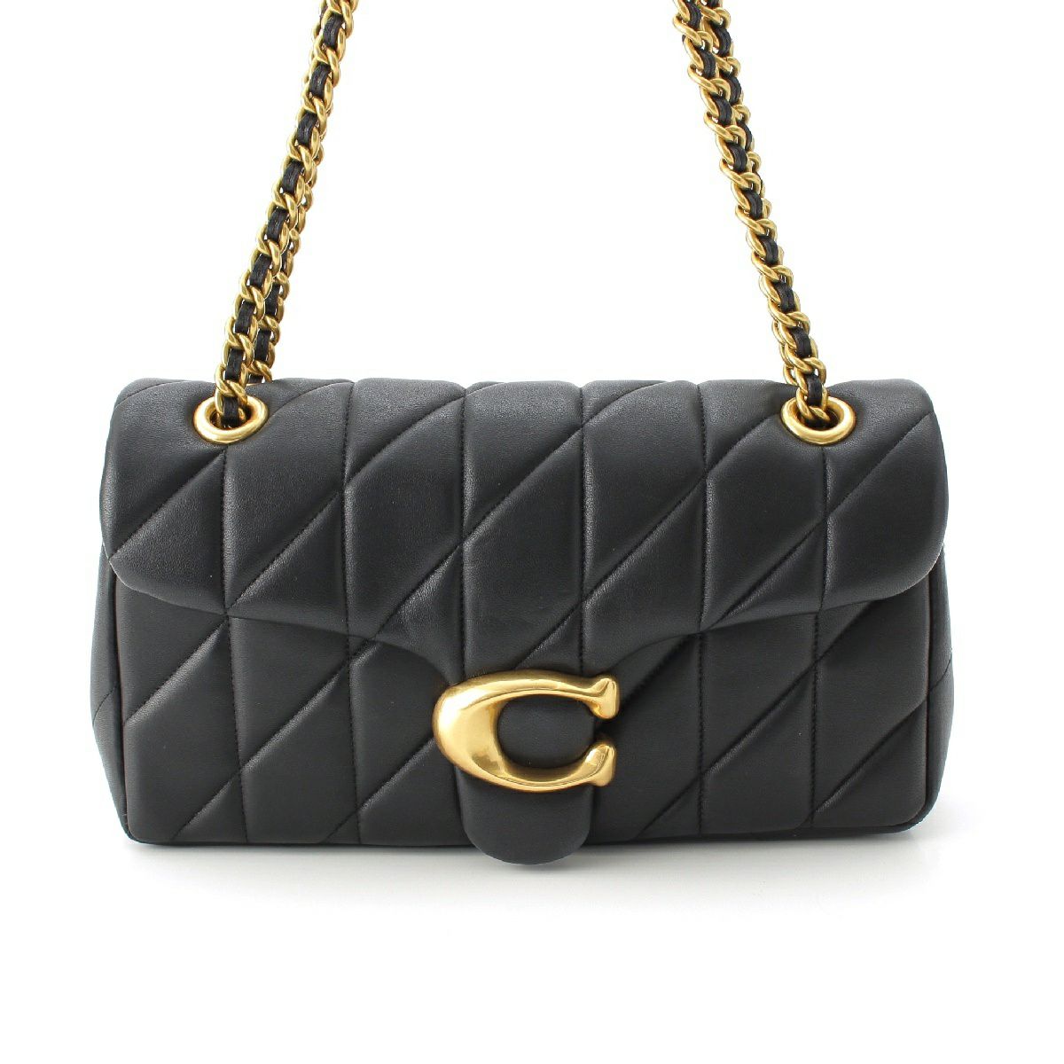 コーチ タビー26 レザー Cロゴ キルティング チェーン ショルダー