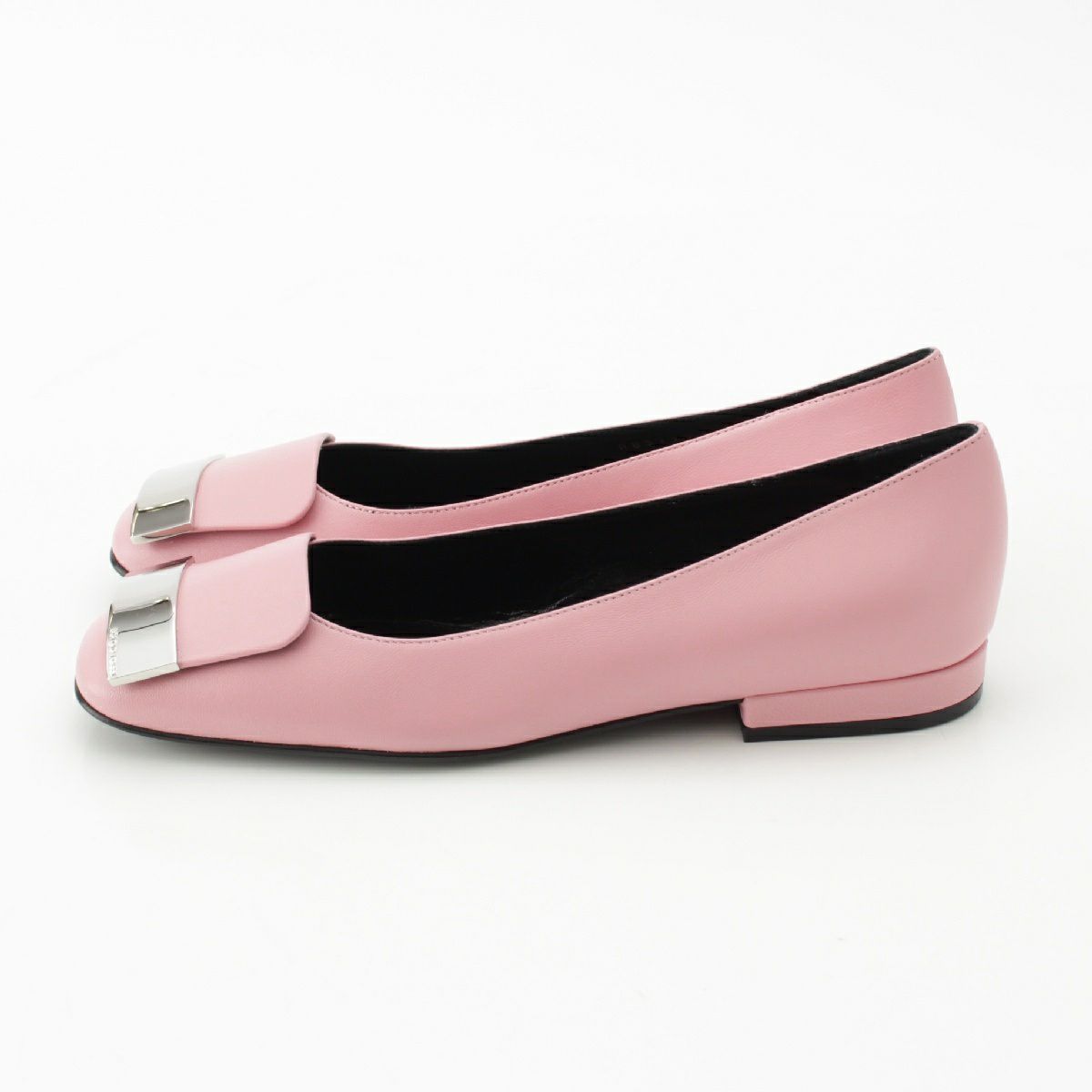 セルジオロッシ SR1 バレリーナ レザー スクエアトゥ フラット