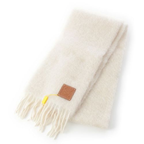 極美品☆LOEWE☆ スカーフ 大判 アナグラム 花 タッセル シルク