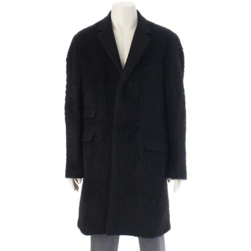 マルニ 15AW ウール アルパカ ファー シャギー クラシック チェスター コート アウター TUMUQ01MQ0TW586 ブラック 48
