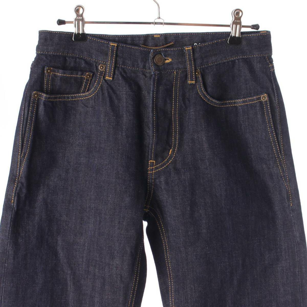 イヴ・サンローラン 21年 ロゴ刺繍 ステッチ テーパード デニムパンツ