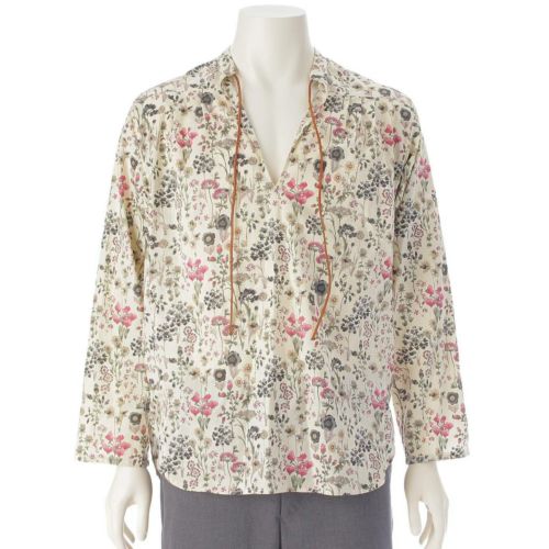 イヴ・サンローラン 14SS フラワー 花柄 チュニック トップス 372614 ホワイト 38/15