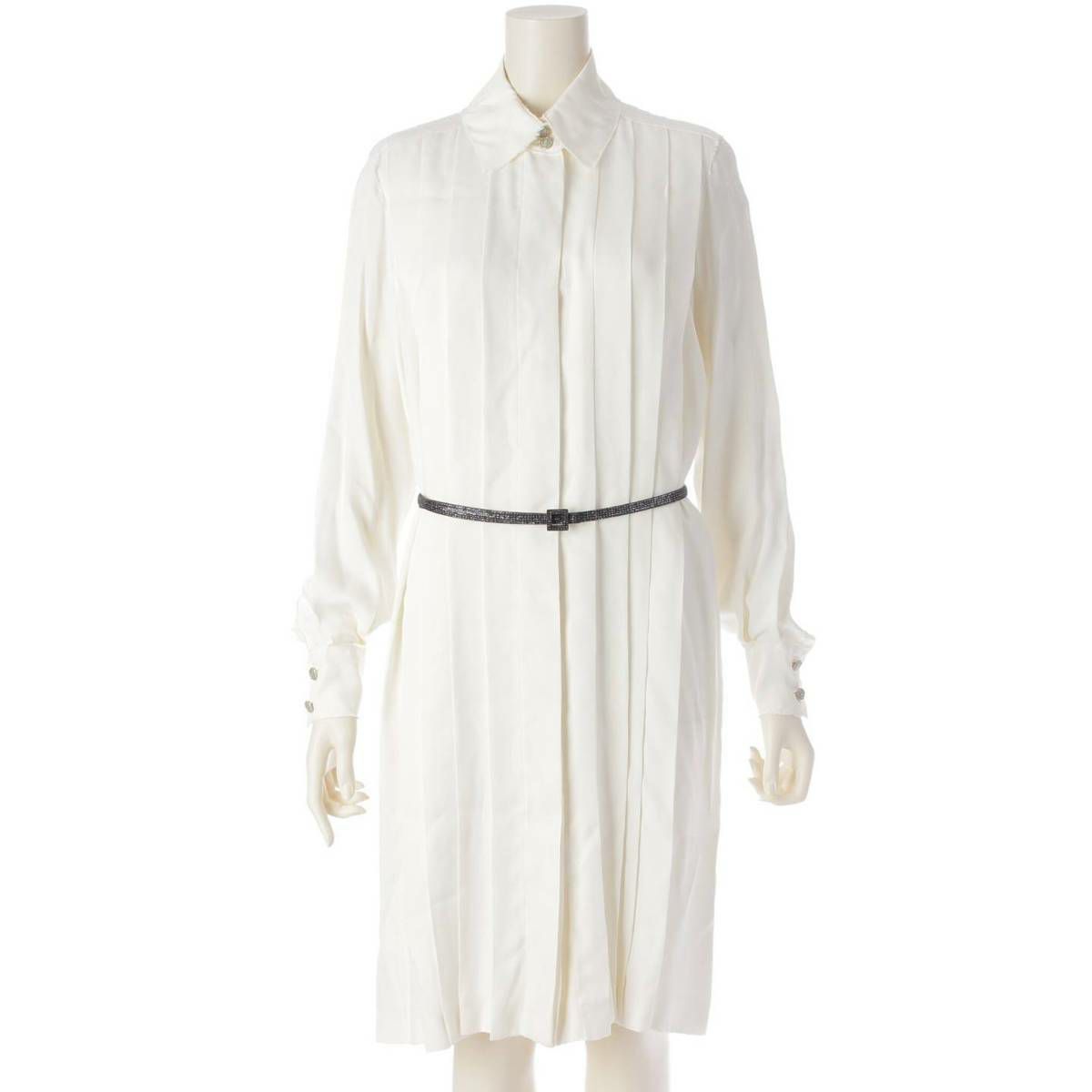 シャネル コットン フレンチスリーブ チェック ワンピース ドレス  