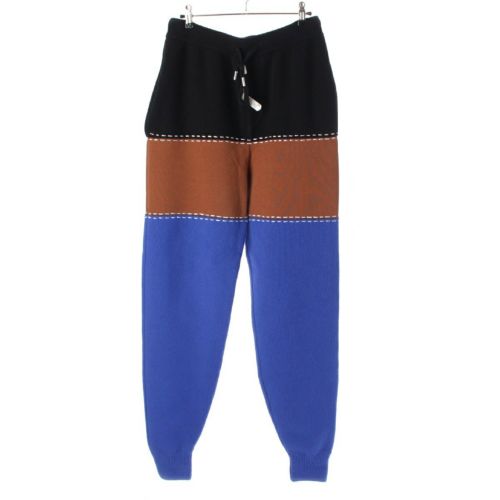 ジェイダブリューアンダーソン ウール ステッチ 切替ニット テーパード パンツ ボトムス KW0584YN0170187 ブラック ブラウン ブルー S