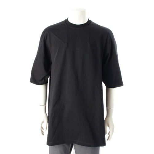 リックオウエンス 21SS CREWNECK SHORT SLEEVES コットン オーバーサイズ 変形 クルーネック 半袖Ｔシャツ カットソー トップス RU21S6275 ブラック M