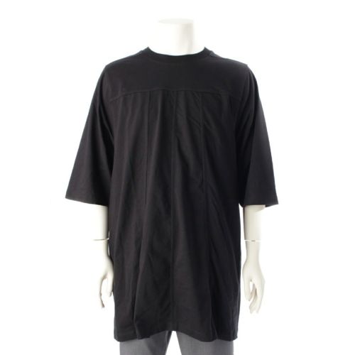 リックオウエンス 22AW GRID CREWNECK コットン グリッド クルーネック オーバーサイズ 半袖Ｔシャツ カットソー トップス RU02B2244 ブラック XL