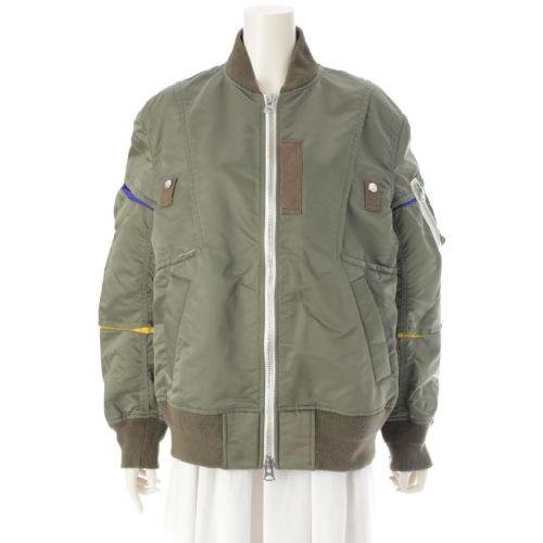 サカイ 21AW ツイルボンバージャケット MA-1 ブルゾン 21-02581M カーキ 1