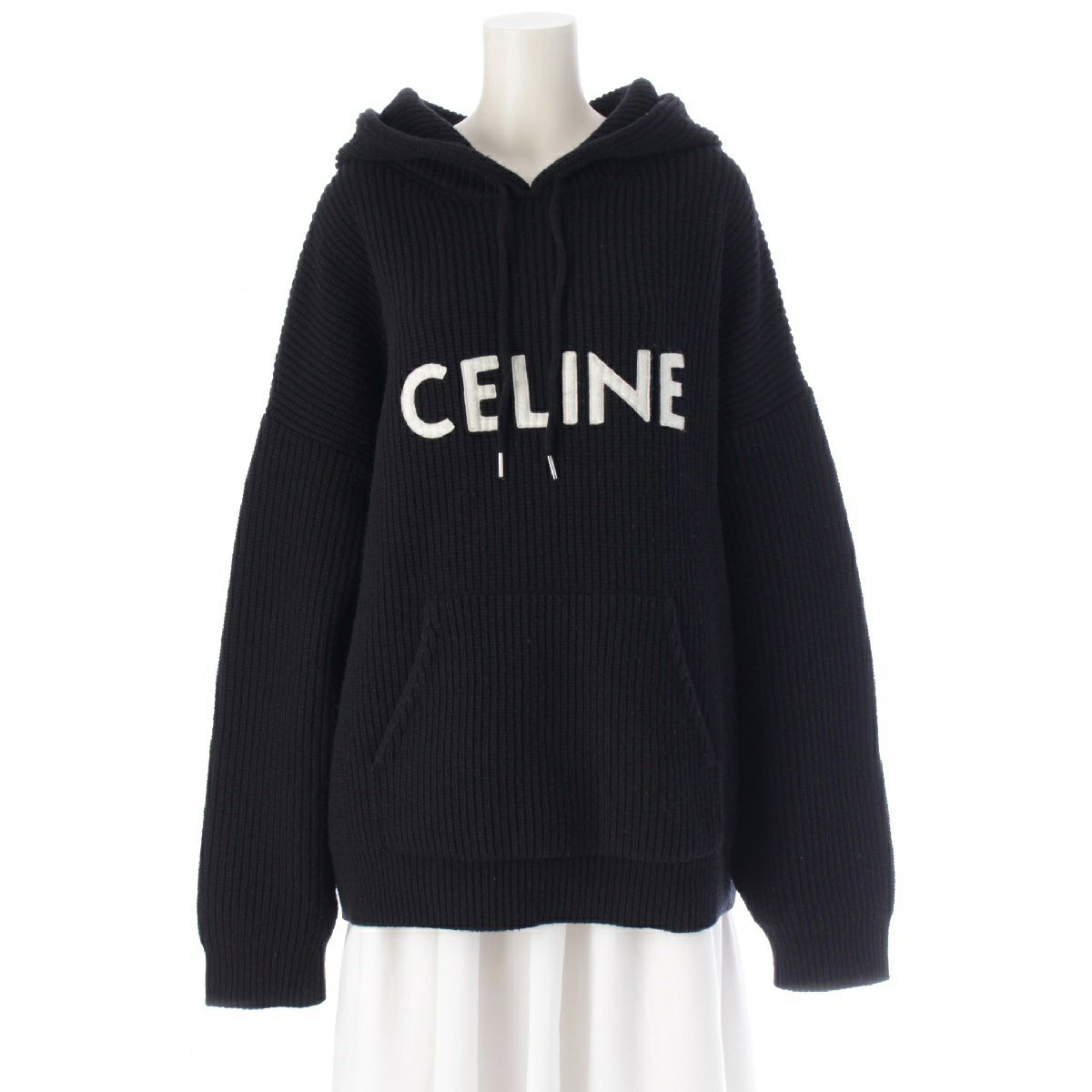 CELINE セリーヌ ファー付コーデュロイコート 40 ブラック ベルト付 
