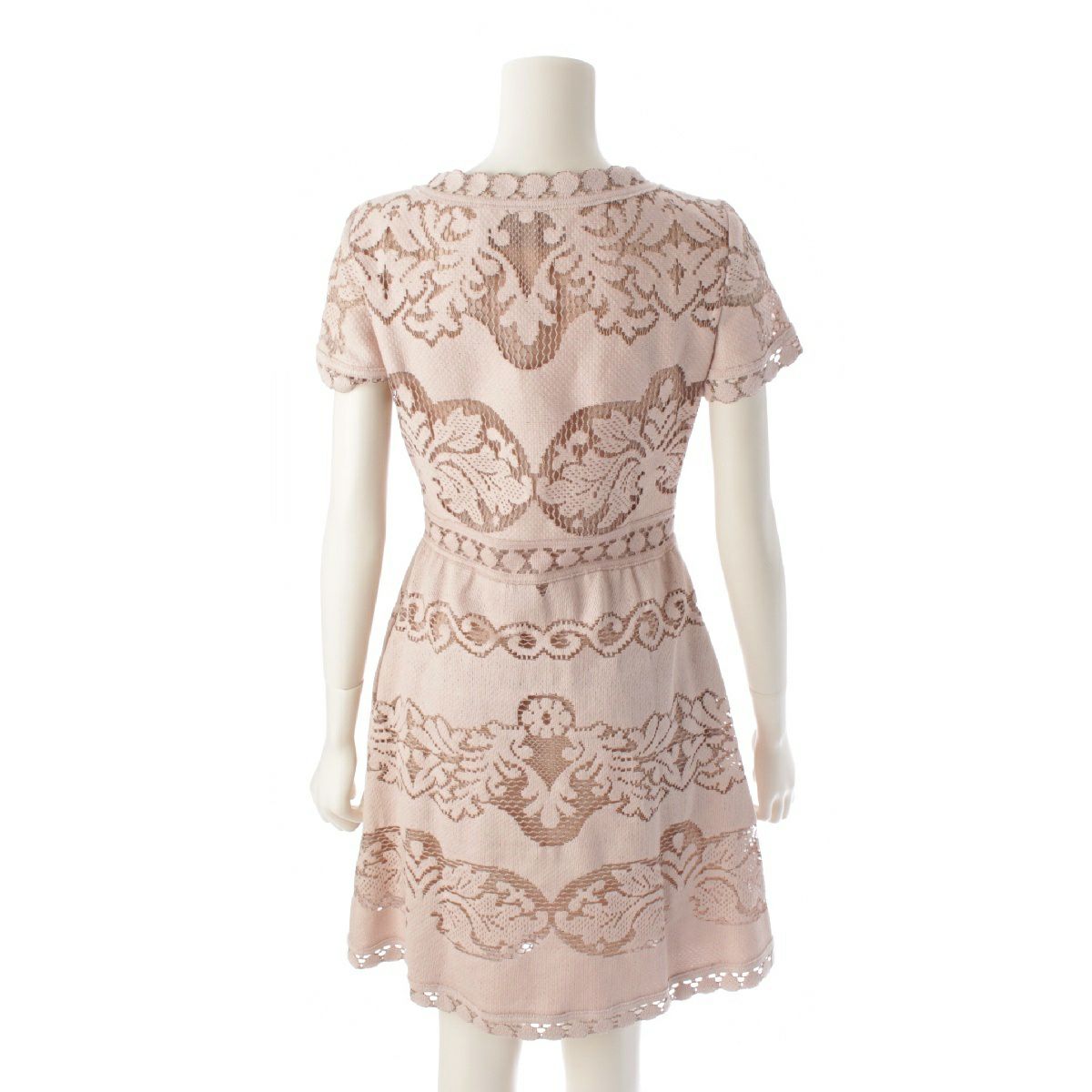 ヴァレンティノ コットン レース ボタン ワンピース ドレス ピンク 38