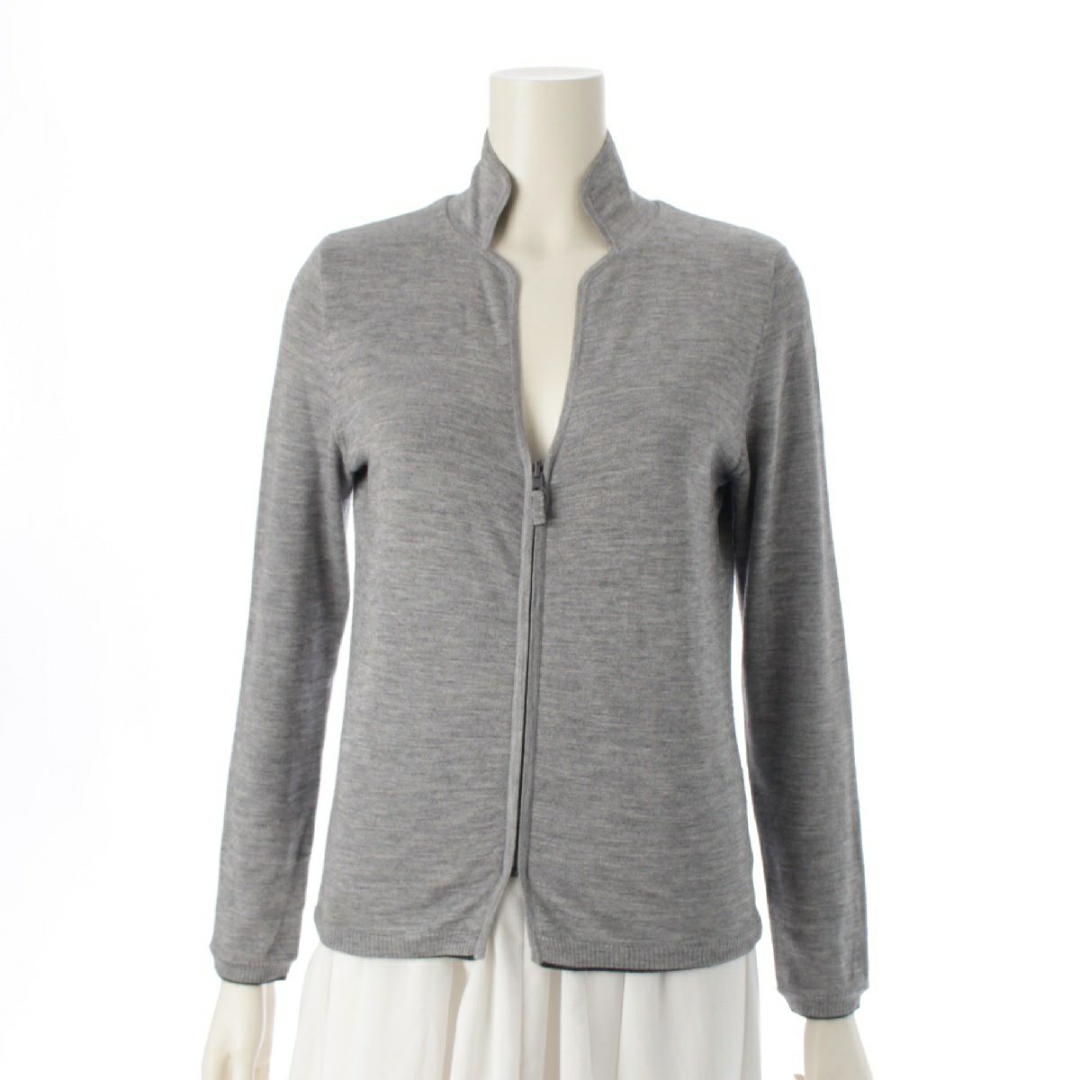 フォクシー 14年 カシミヤ シルク リバーシブル ジップアップ