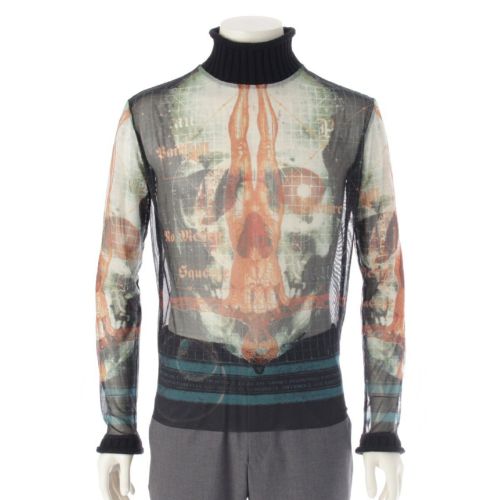 Jean-Paul GAULTIER - 美品 Jean Paul Gaultier ジャンポールゴルチエ 長袖 ハイネック リブニット カットソー 48サイズ ブラック メンズ レディース 古着 中古 USED 美品 Jean Paul Gaultier ジャンポールゴルチエ 長袖 ハイネック